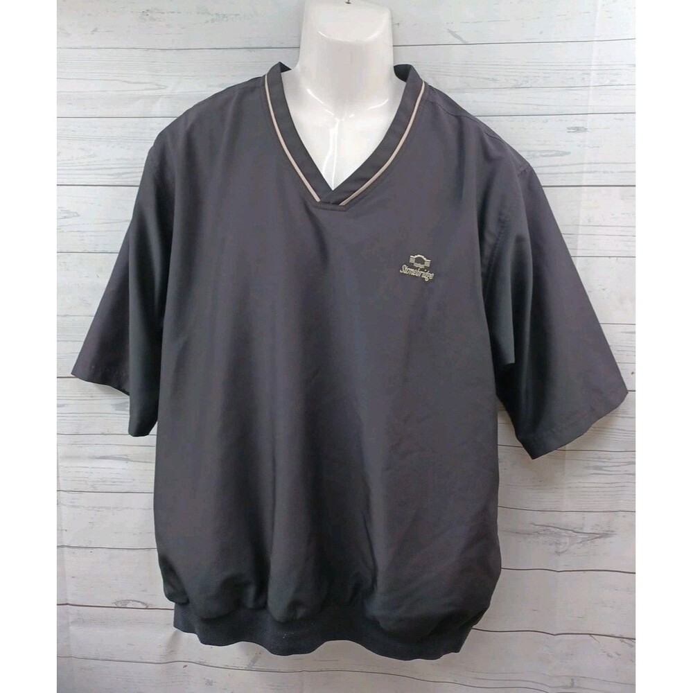 Butter & Buck Mens Black Windbreaker Jacket Short Sleeve Sz XL
